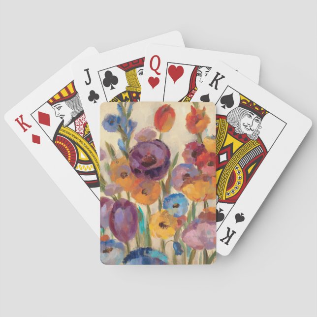 Bouquet mit bunten Blume Spielkarten (Rückseite)