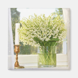 Bouquet mit Frühlingsblumen, Lilien aus dem Tal Magnet