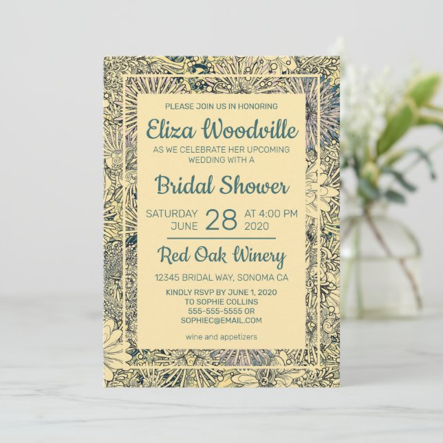 Bouquet mit gelben Blumen Einladung (Stehend Vorderseite)