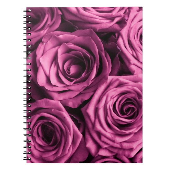 Bouquet mit lila Rose, Blume mit Blumenbeete Notizblock (Vorderseite)