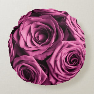 Bouquet mit lila Rose, Blume mit Blumenbeete Rundes Kissen