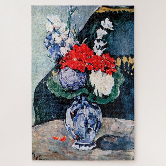 Bouquet mit Little Delft, Paul Cezanne (Vertikal)
