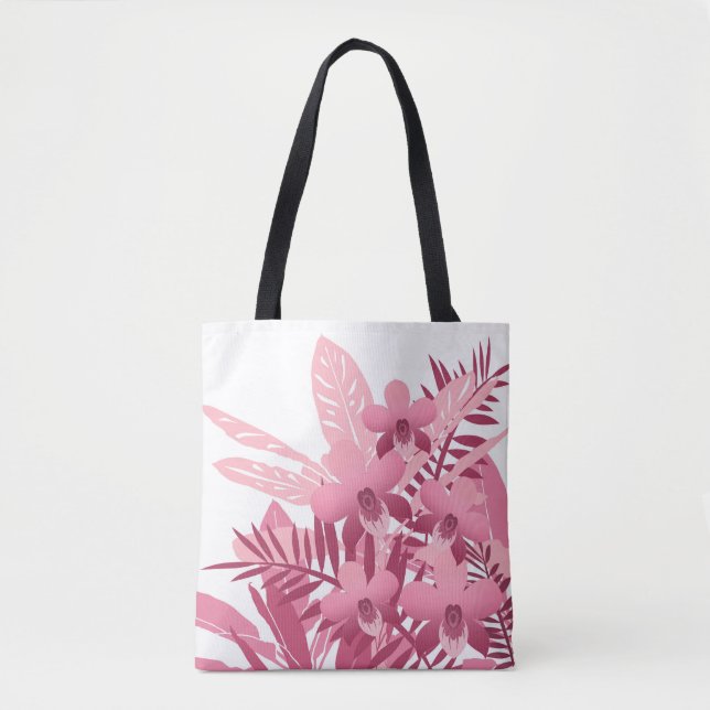 Bouquet mit tropischen Pflanze in Rosa Tasche (Vorderseite)