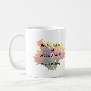 Bouquet mit Tulips und Daffodien Hochzeitsprodukte Kaffeetasse