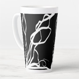 Bouquet Noir: Abstrakt Schwarz & Weiß Milchtasse