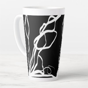 Bouquet Noir: Abstrakt Schwarz & Weiß Milchtasse