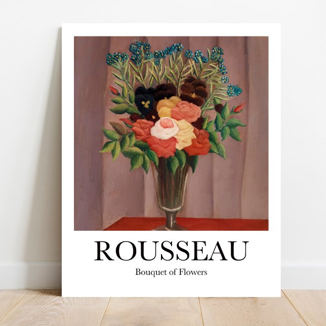 Bouquet of Flowers by Henri Rousseau Poster (Bold & Beautiful: Rousseau's "Bouquet of Flowers." Liven your space! High-quality art poster)