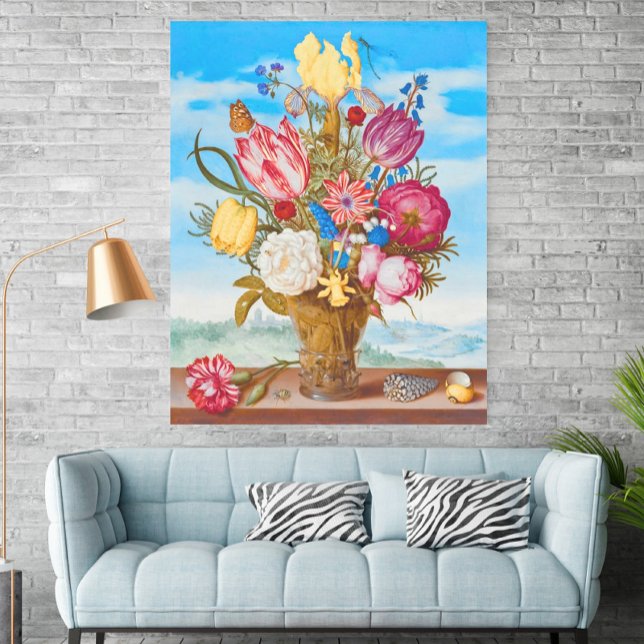 Bouquet of Flowers on a Ledge (1619) by Bosschaert Poster (Von Creator hochgeladen)