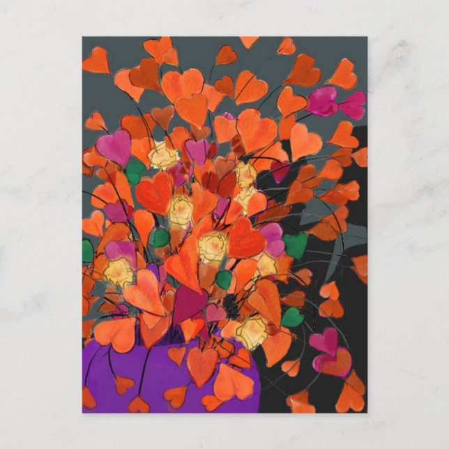 Bouquet of Hearts - Valentine Feiertagspostkarte (Vorderseite)