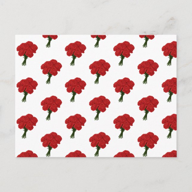 Bouquet of Red Carnation - Elegante Romantische Ku Postkarte (Vorderseite)
