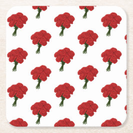 Bouquet of Red Carnation - Elegante Romantische Ku Rechteckiger Pappuntersetzer