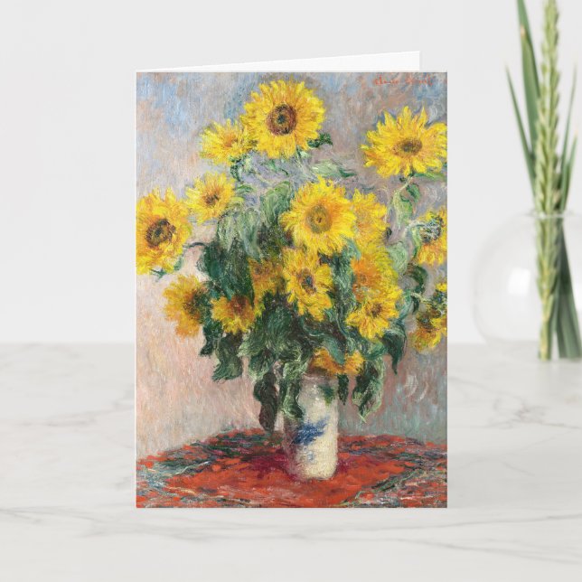 Bouquet of Sunflowers by Claude Monet Classic Karte (Vorderseite)