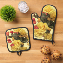 "Bouquet" Oven Mitt & Pot Holder Set