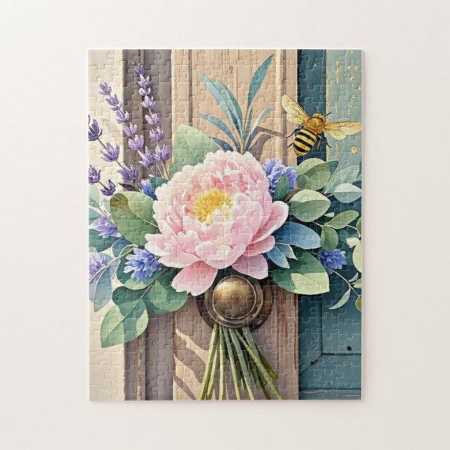 Bouquet-Pfennige Lavendel-Blume Rustikal (Vertikal)