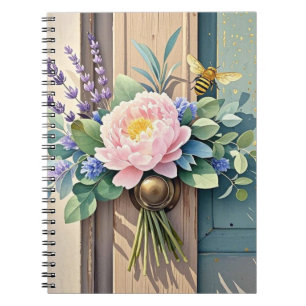 Bouquet-Pfennige Lavendel-Blume Rustikal Notizblock