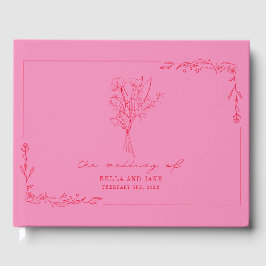 Bouquet Red + Pink Wedding Floral Gästebuch
