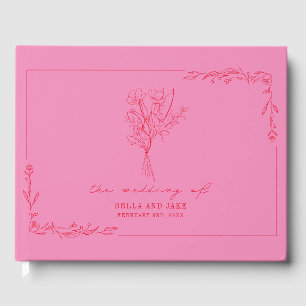 Bouquet Red + Pink Wedding Floral Gästebuch