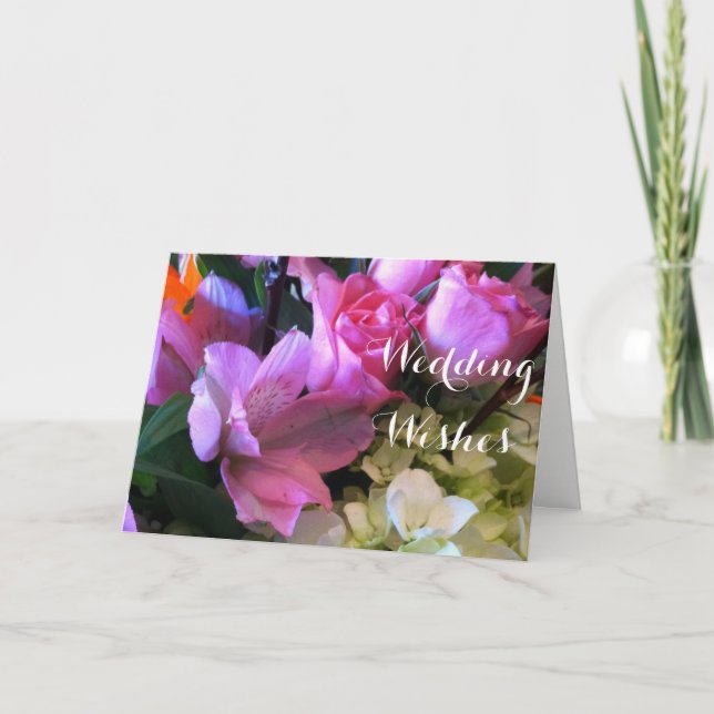 Bouquet Religious Wedding Wunsche Card Karte (Vorderseite)