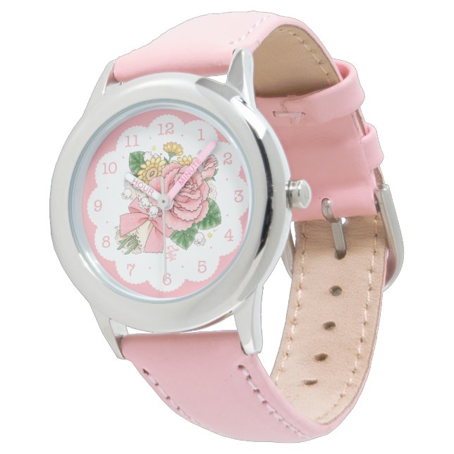 Bouquet (rosa) armbanduhr (Schrägansicht)