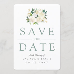 Bouquet Rose blanche   Floral   Save the date