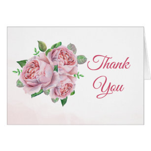 Bouquet rose Carte de remerciements