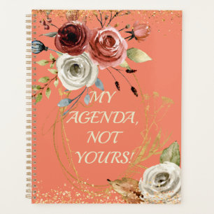 Bouquet Rose d'aquarelle Planificateur d'agenda