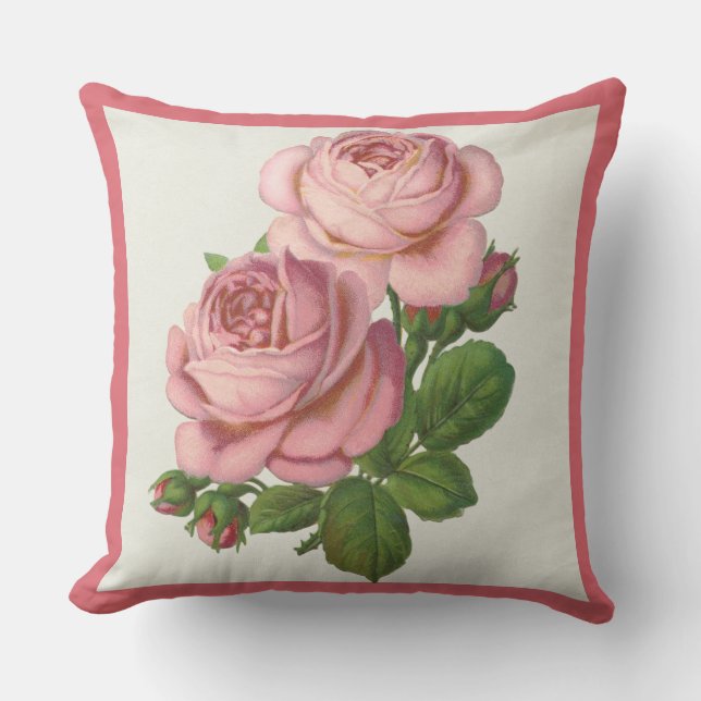 Bouquet rose floral de roses de rose de coussin de (Recto)