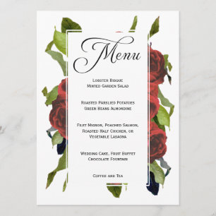 Bouquet Rose rouge Mariage à fleurs menu