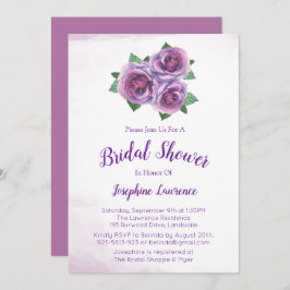 Bouquet Rose violet Invitations de douche nuptiale
