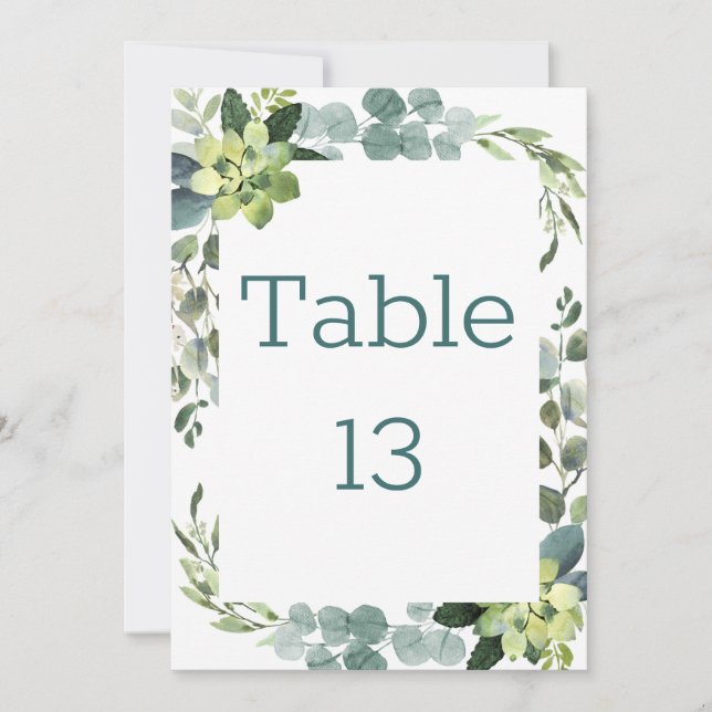 Bouquet sarcelle - Numéro de table (Devant)