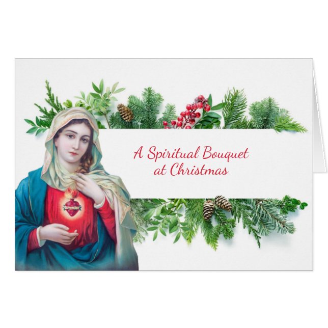 Bouquet spirituel de Noël Vierge Marie Prière (Devant horizontal)