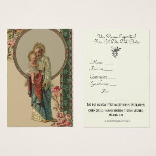 Bouquet spirituel Saint-Joseph Carte sainte espagn
