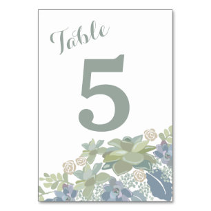 Bouquet Succulent Mariage Floral Carte Numéro de t
