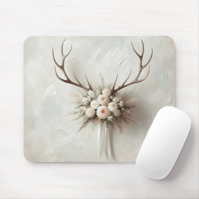 Bouquet und Deer Antlers Mousepad (Mit Mouse)