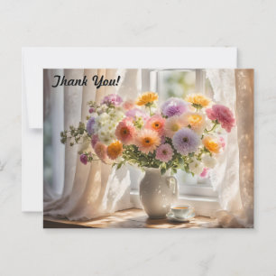Bouquet und Teacup Morning Postkarte