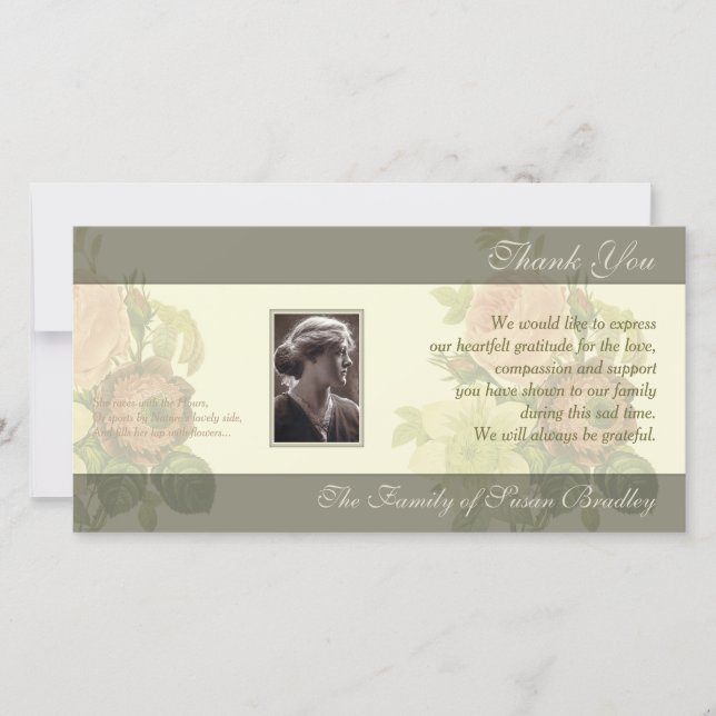 Bouquet vintage avec le carte de remerciements de (Devant)