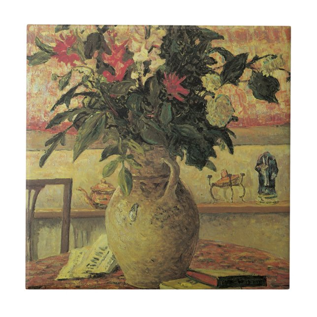 Bouquet von Blume an Window von Maxine Maufra Fliese (Vorderseite)