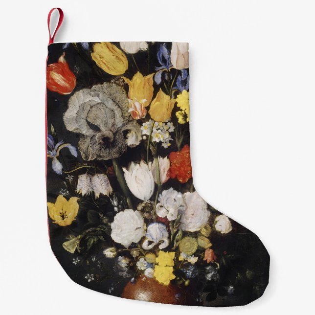 Bouquet von Blume in einer Erdenware-Vase Kleiner Weihnachtsstrumpf (Vorderseite)