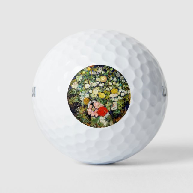 Bouquet von Blume in einer Vase Golfball (Vorderseite)