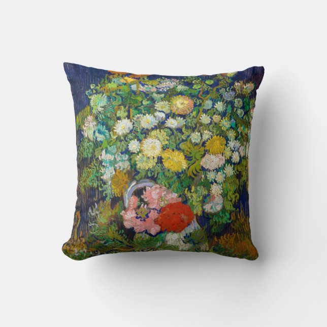 Bouquet von Blume in einer Vase, Van Gogh Kissen (Vorderseite)