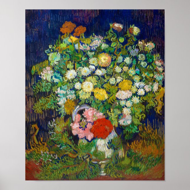 Bouquet von Blume in einer Vase, Van Gogh Poster (Vorne)