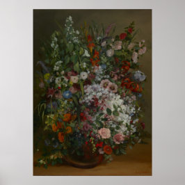 Bouquet von Blume in einer Vase von Gustave Courbe Poster
