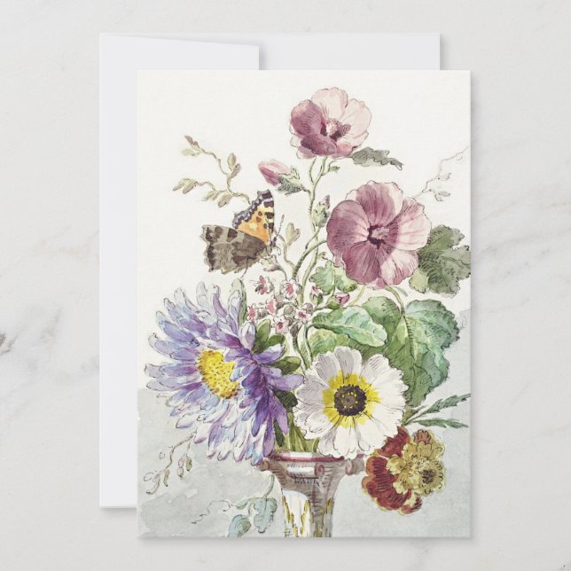 Bouquet von Blume mit einem Schmetterling Karte (Vorderseite)