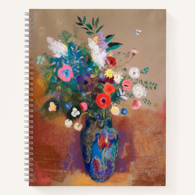 Bouquet von Blume - Odilon Redon Notizbuch (Vorderseite)