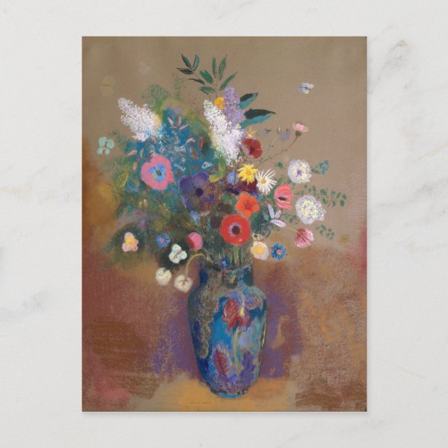 Bouquet von Blume - Odilon Redon Postkarte (Vorderseite)