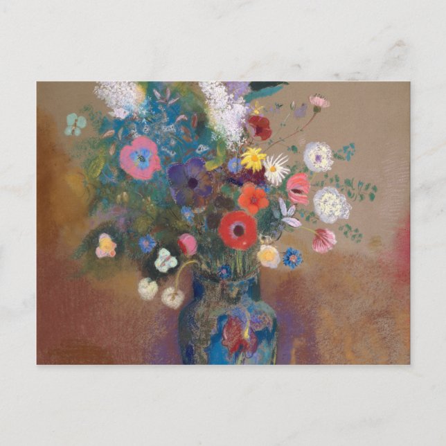 Bouquet von Blume - Odilon Redon Postkarte (Vorderseite)