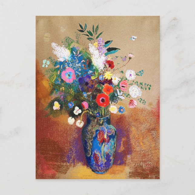 Bouquet von Blume von Odilon Redon Postkarte (Vorderseite)