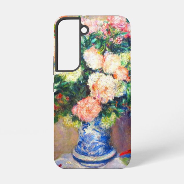 Bouquet von Chrysanthema und ein japanischer Fan Samsung Galaxy Hülle (Rückseite)