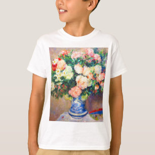 Bouquet von Chrysanthema und ein japanischer Fan T-Shirt