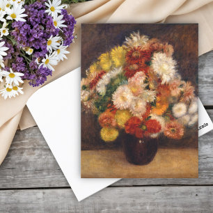 Bouquet von Chrysanthemums Renoir Postkarte